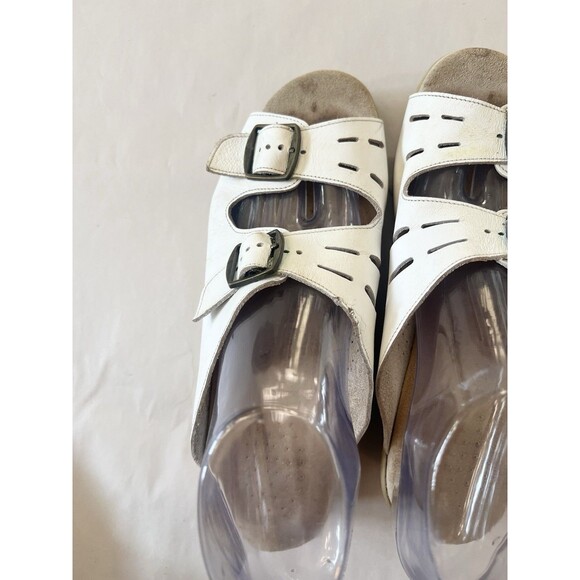 SAS Women Sandals Tripad Comfort Leather T Strap White Slip On Size 8M Captiva - Picture 2 of 7